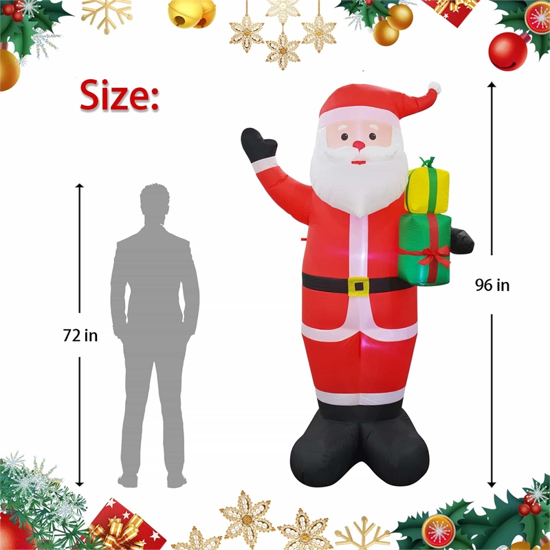 8 Ft. Red Plastic Inflatable Santa