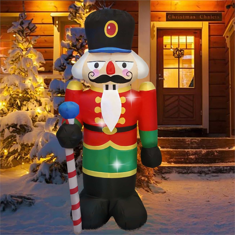 6 Ft. Red Fabric Inflatable Nutcracker
