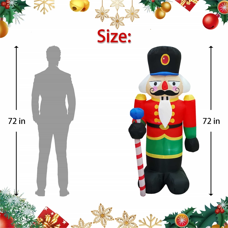 6 Ft. Red Fabric Inflatable Nutcracker