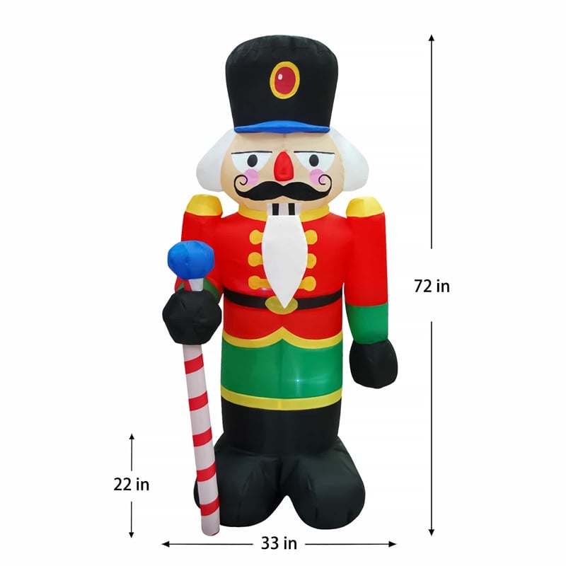 6 Ft. Red Fabric Inflatable Nutcracker