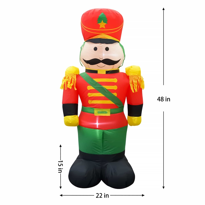 4 Ft. Red Fabric Inflatable Nutcracker