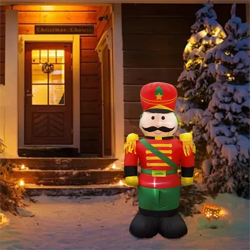 4 Ft. Red Fabric Inflatable Nutcracker