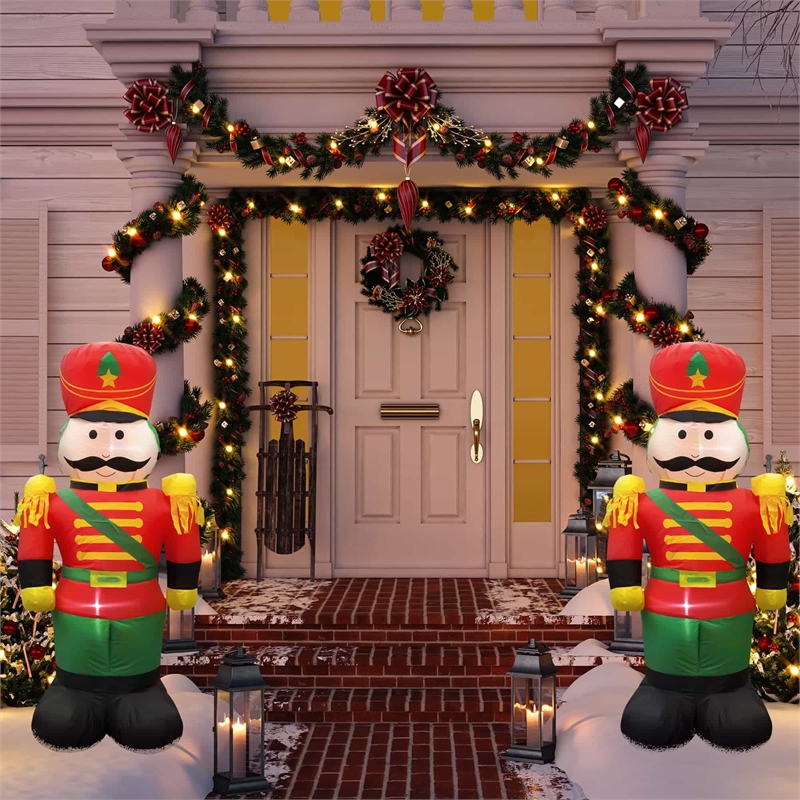 4 Ft. Red Fabric Inflatable Nutcracker