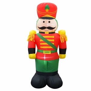 4 Ft. Red Fabric Inflatable Nutcracker