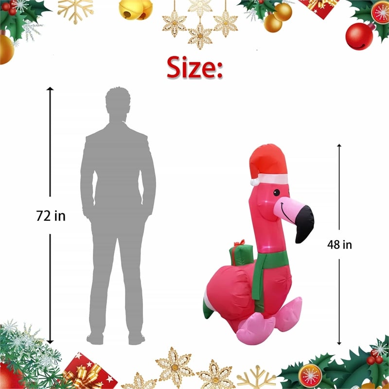 4 Ft. Red Fabric Inflatable Flamingo