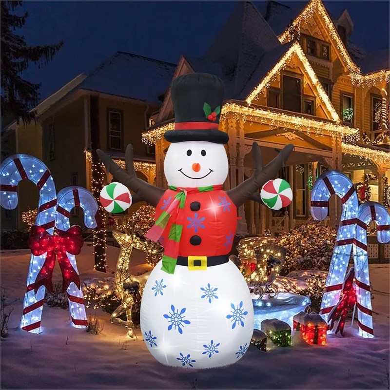 Jeco 6 Feet Inflatable Tree Hand Snowman in Multi-Color