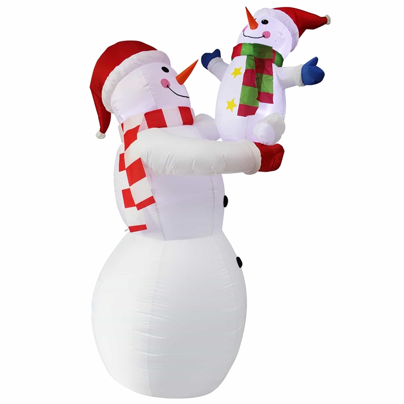8 Ft. White Fabric Inflatable Snowman