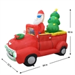 Jeco 7 Feet Santa In Red Trunk With Christmas Santa on Car in Red/Green