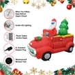 Jeco 7 Feet Santa In Red Trunk With Christmas Santa on Car in Red/Green