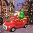 Jeco 7 Feet Santa In Red Trunk With Christmas Santa on Car in Red/Green