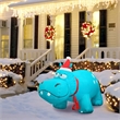4 Ft. Blue Plastic Inflatable Hippo