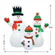 Jeco 6 Feet Inflatable Snowman Family in Multi-Color