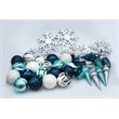 Jeco 40 Piece Christmas Tree Ornament Set in Silver Blue and White
