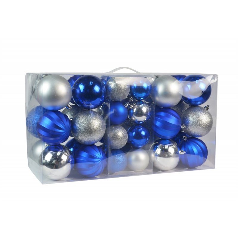 Jeco 40 Piece Christmas Tree Ornament Set in Blue and Silver