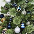 Jeco 43 Piece Shatterproof Plastic Christmas Ornament Set in Blue and White