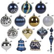 Jeco 43 Piece Shatterproof Plastic Christmas Ornament Set in Blue and White