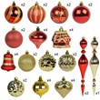 Jeco 43 Piece Shatterproof Plastic Christmas Ornament Set in Gold and Red