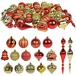 Jeco 43 Piece Shatterproof Plastic Christmas Ornament Set in Gold and Red