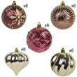 Jeco 30 Piece Shatterproof Plastic Christmas Ornament Set in Brown/  Gold/  Red