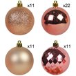 Jeco 55 Piece Shatterproof Plastic Christmas Ornament Set in Brass