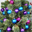 Jeco 55 Piece Shatterproof Plastic Christmas Ornament Set in Blue and Purple