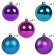 Jeco 55 Piece Shatterproof Plastic Christmas Ornament Set in Blue and Purple