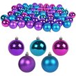 Jeco 55 Piece Shatterproof Plastic Christmas Ornament Set in Blue and Purple
