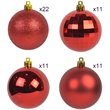Jeco 55 Piece Shatterproof Plastic Christmas Ornament Set in Red