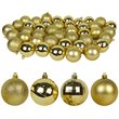 Jeco 55 Piece Shatterproof Plastic Christmas Ornament Set in Gold