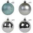 Jeco 55 Piece Shatterproof Plastic Christmas Ornament Set in Silver and Blue