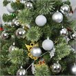 Jeco 55 Piece Shatterproof Plastic Christmas Ornament Set in Silver