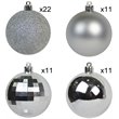 Jeco 55 Piece Shatterproof Plastic Christmas Ornament Set in Silver
