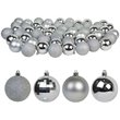 Jeco 55 Piece Shatterproof Plastic Christmas Ornament Set in Silver