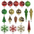 Jeco 40 Piece Shatterproof Plastic Christmas Ornament Set in Green/  Gold/  Red