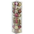 Jeco 40 Piece Shatterproof Plastic Christmas Ornament Set in Brown/  Gold/  Red