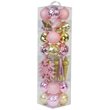 Jeco 40 Piece Shatterproof Plastic Christmas Ornament Set in Pink and Gold