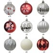 Jeco 40 Piece Shatterproof Plastic Christmas Ornament Set in Red and Silver
