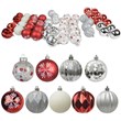 Jeco 40 Piece Shatterproof Plastic Christmas Ornament Set in Red and Silver