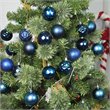 Jeco 48 Piece Shatterproof Plastic Christmas Ornament Set in Blue