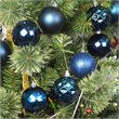 Jeco 48 Piece Shatterproof Plastic Christmas Ornament Set in Blue