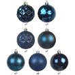 Jeco 48 Piece Shatterproof Plastic Christmas Ornament Set in Blue