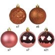 Jeco 48 Piece Shatterproof Plastic Christmas Ornament Set in Brass