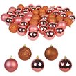 Jeco 48 Piece Shatterproof Plastic Christmas Ornament Set in Brass