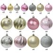 Jeco 57 Piece Shatterproof Plastic Christmas Ornament Set in Gold/ Pink/ Silver