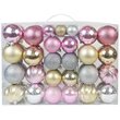 Jeco 57 Piece Shatterproof Plastic Christmas Ornament Set in Gold/ Pink/ Silver