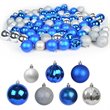 Jeco 84 Piece Shatterproof Plastic Christmas Ornament Set in Blue and Silver