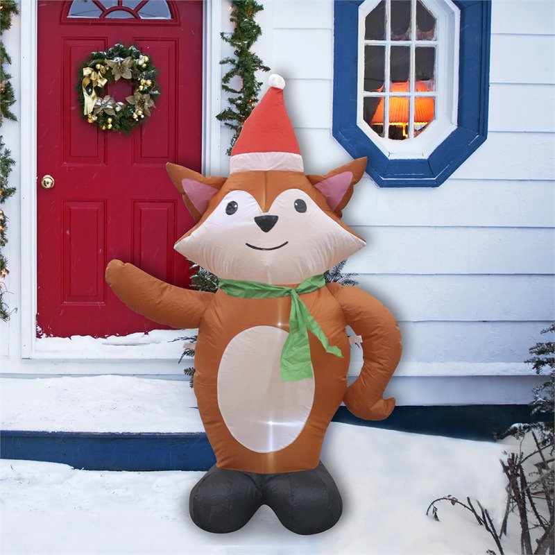 Jeco Giant Weather Resistant Polyester Inflatable LED Christmas Fox