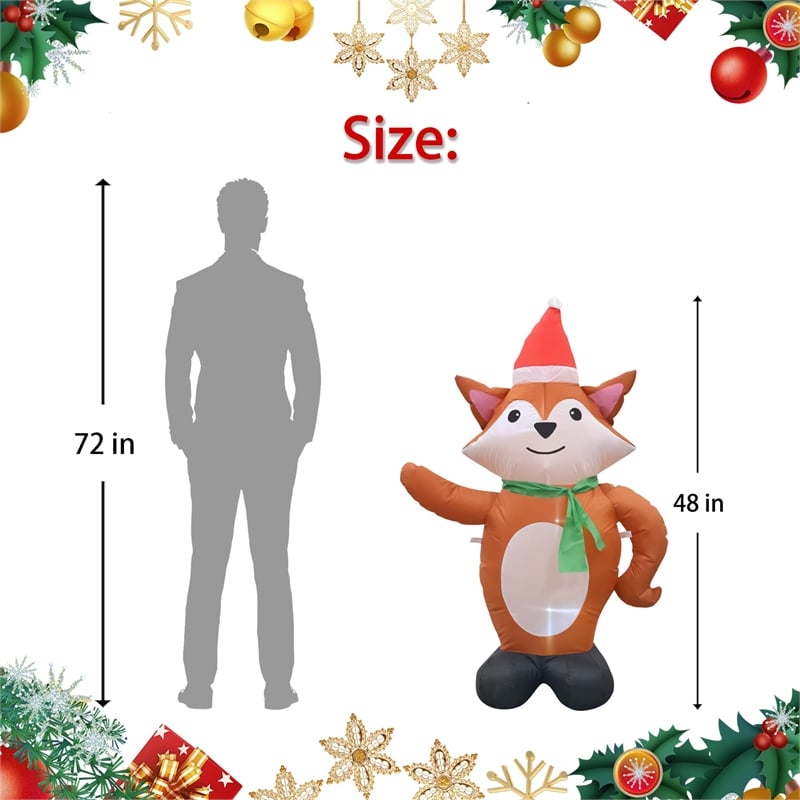 Jeco Giant Weather Resistant Polyester Inflatable LED Christmas Fox