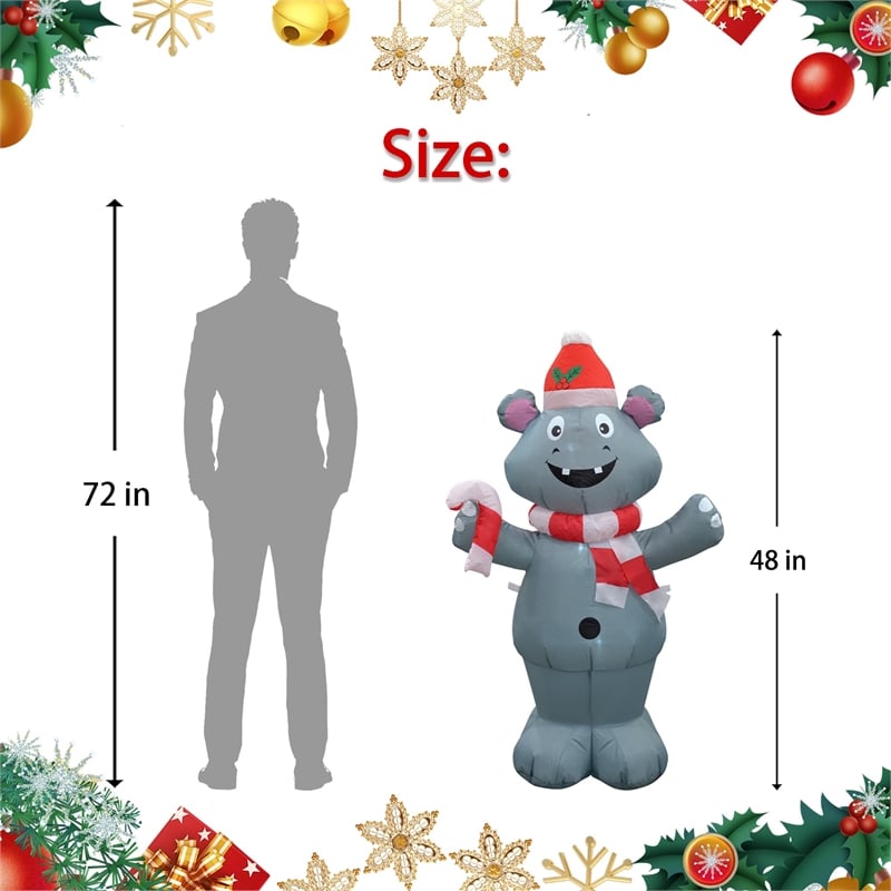 Jeco Giant Weather Resistant Polyester Inflatable LED Christmas Bear
