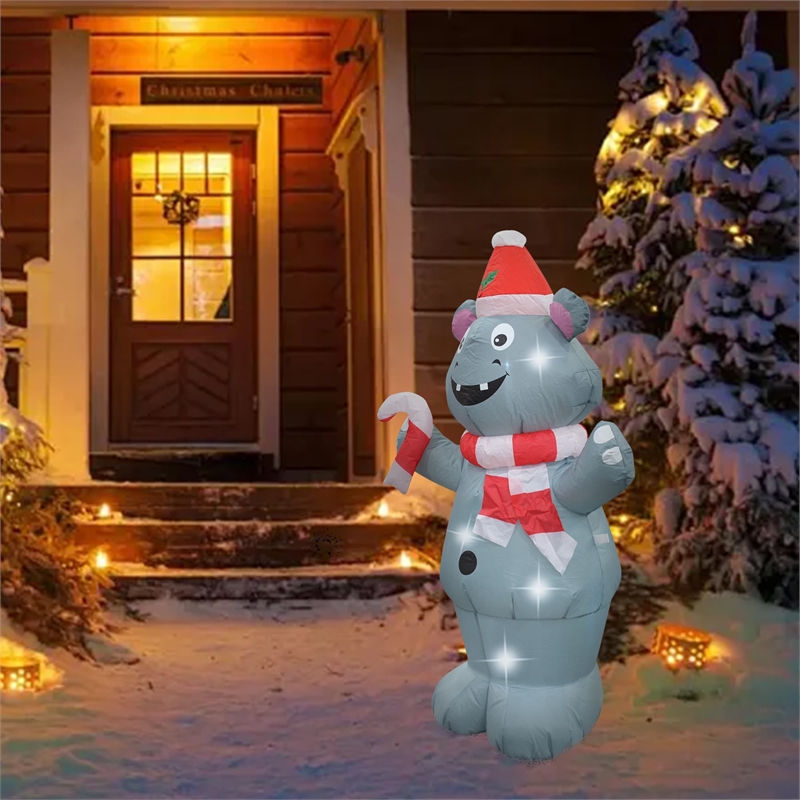 Jeco Giant Weather Resistant Polyester Inflatable LED Christmas Bear